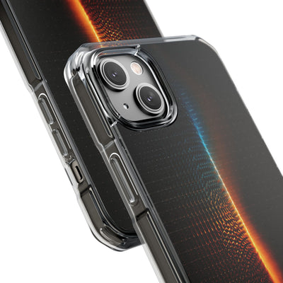 Luminous Refraction Grid · Clear Impact Magnetic Phone Case for iPhone · Black