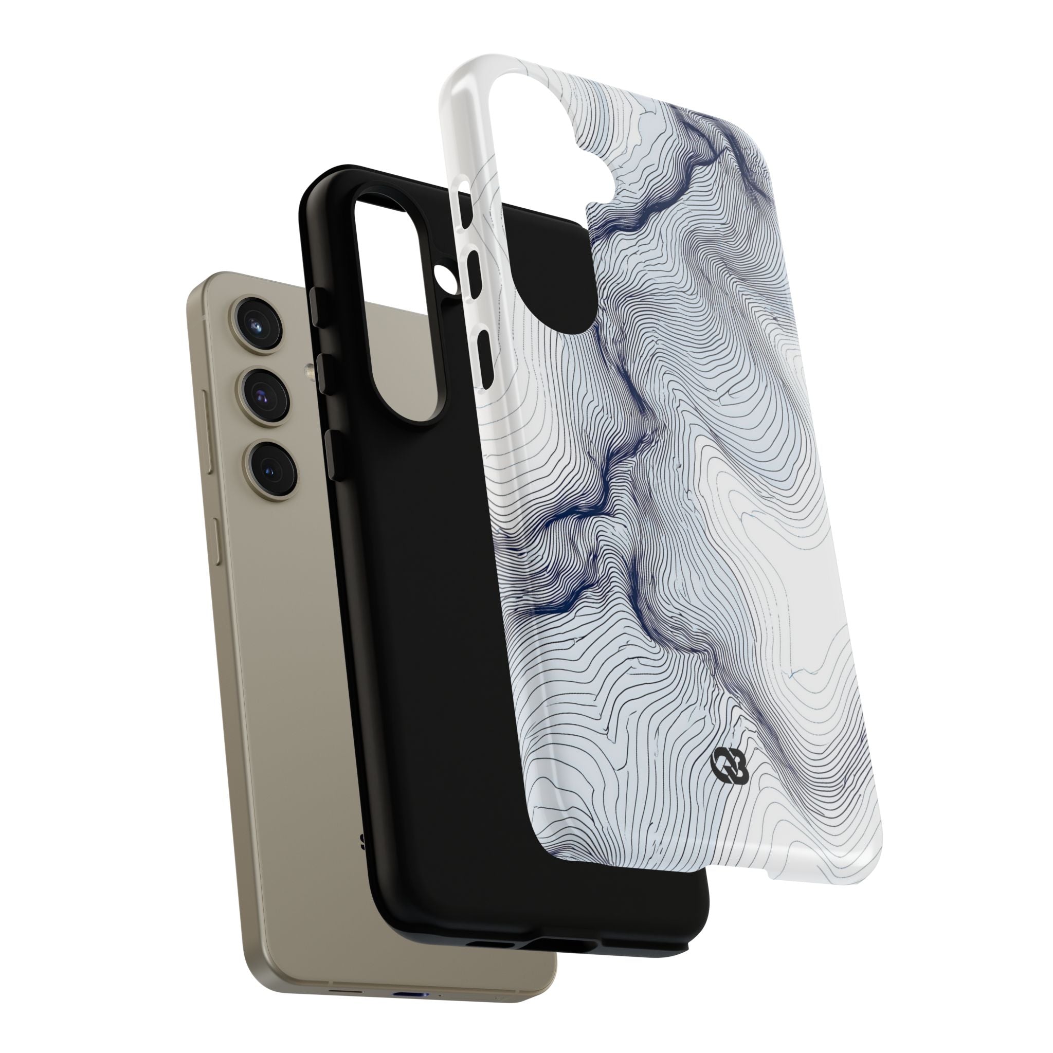 White Tough Phone Case for Samsung - Nordic Ridge Topo