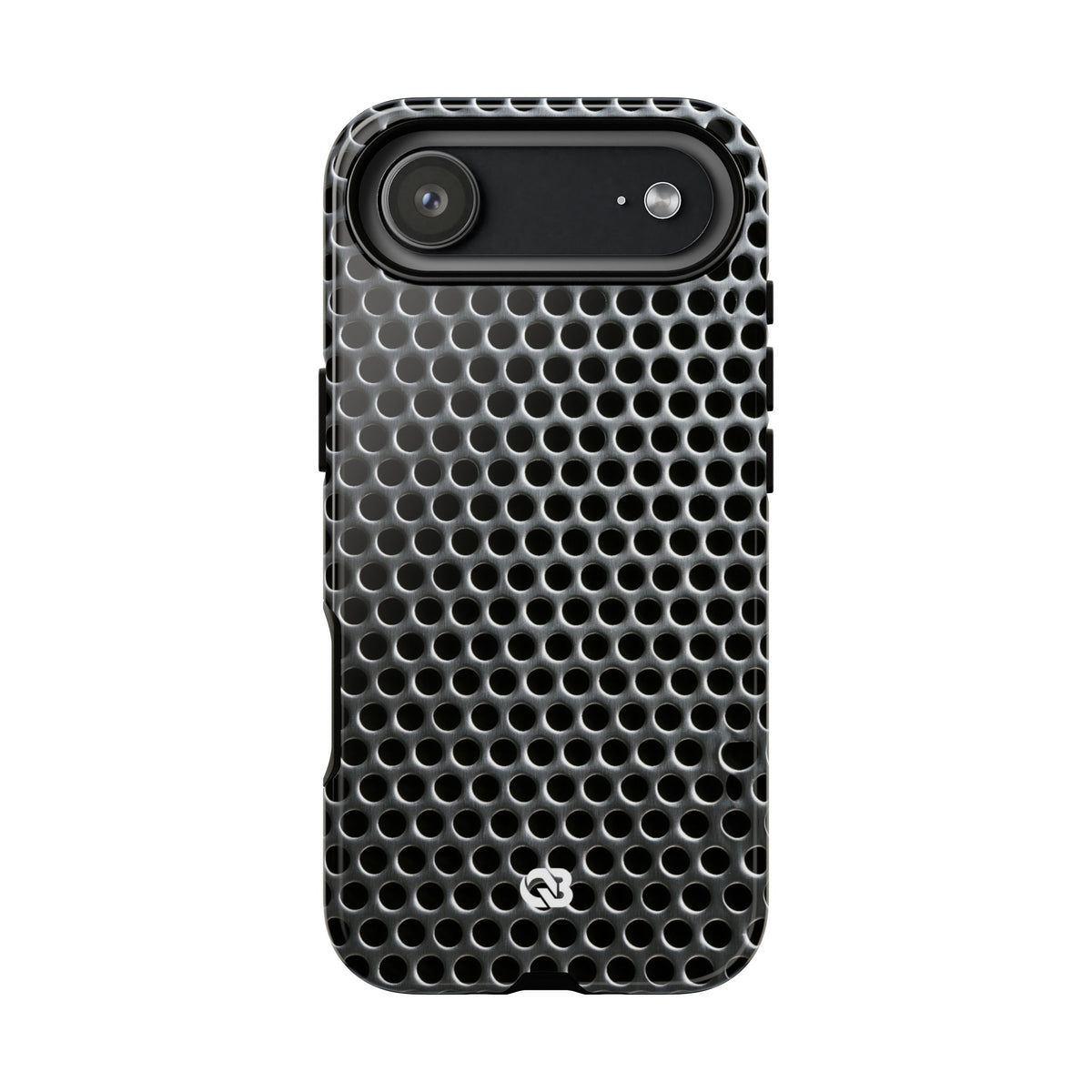 Brushed Perforated Steel · Tough Phone Case for iPhone · Silver
