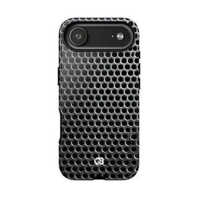 Brushed Perforated Steel · Tough Phone Case for iPhone · Silver