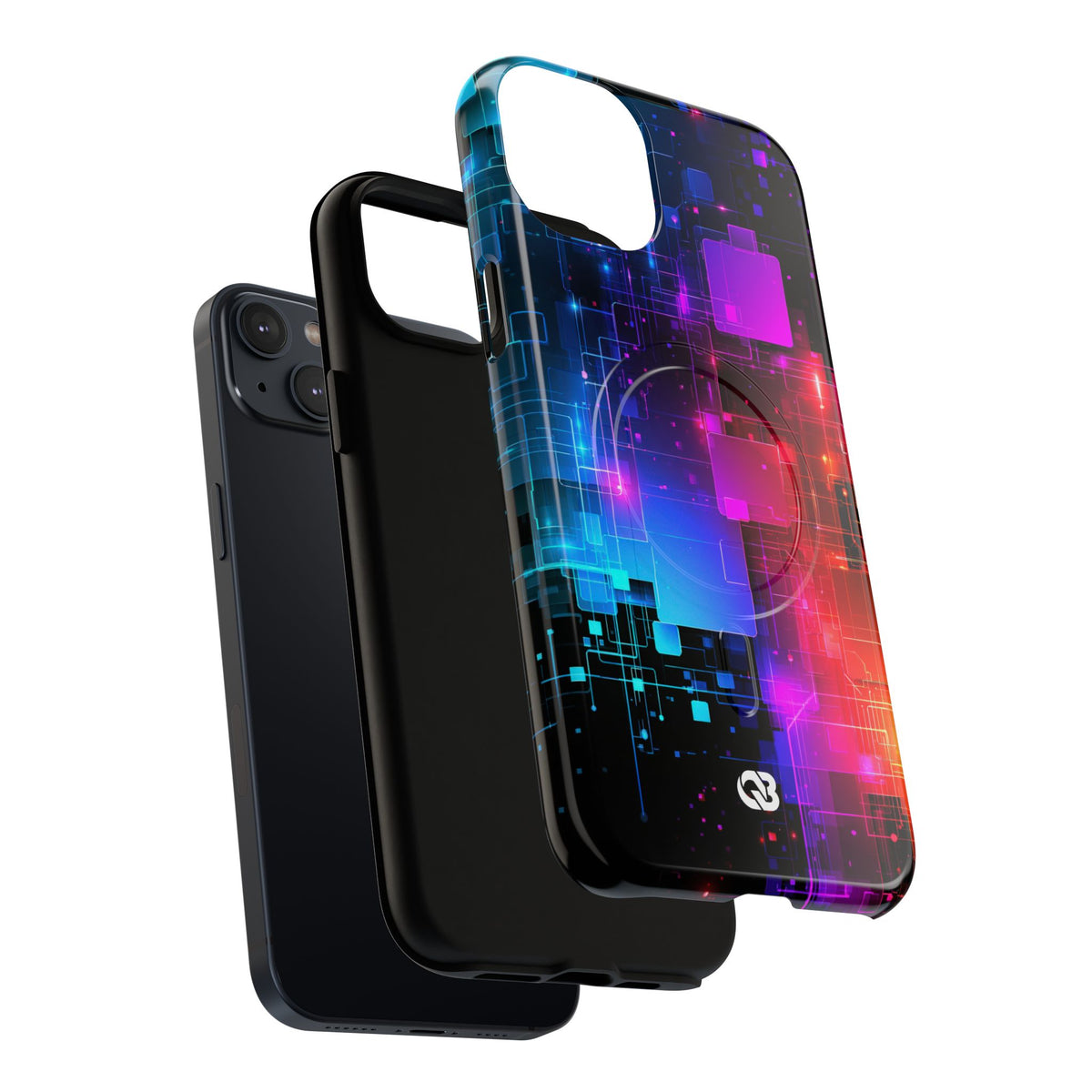 Spectral Circuit Grid · Tough 2.0 Magnetic Phone Case for iPhone · Black