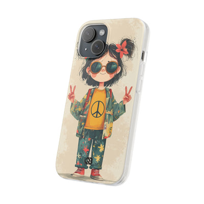 Retro Peace Girl · Soft Phone Case for iPhone