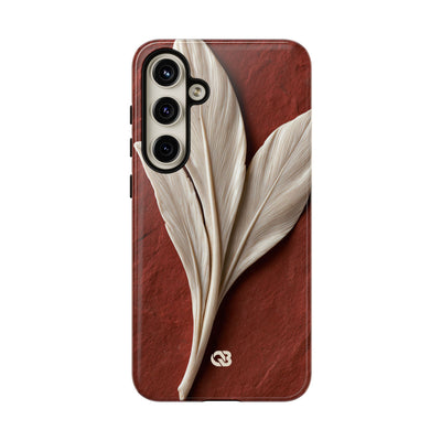 Carved Ivory Plume · Tough Phone Case for Samsung · Red