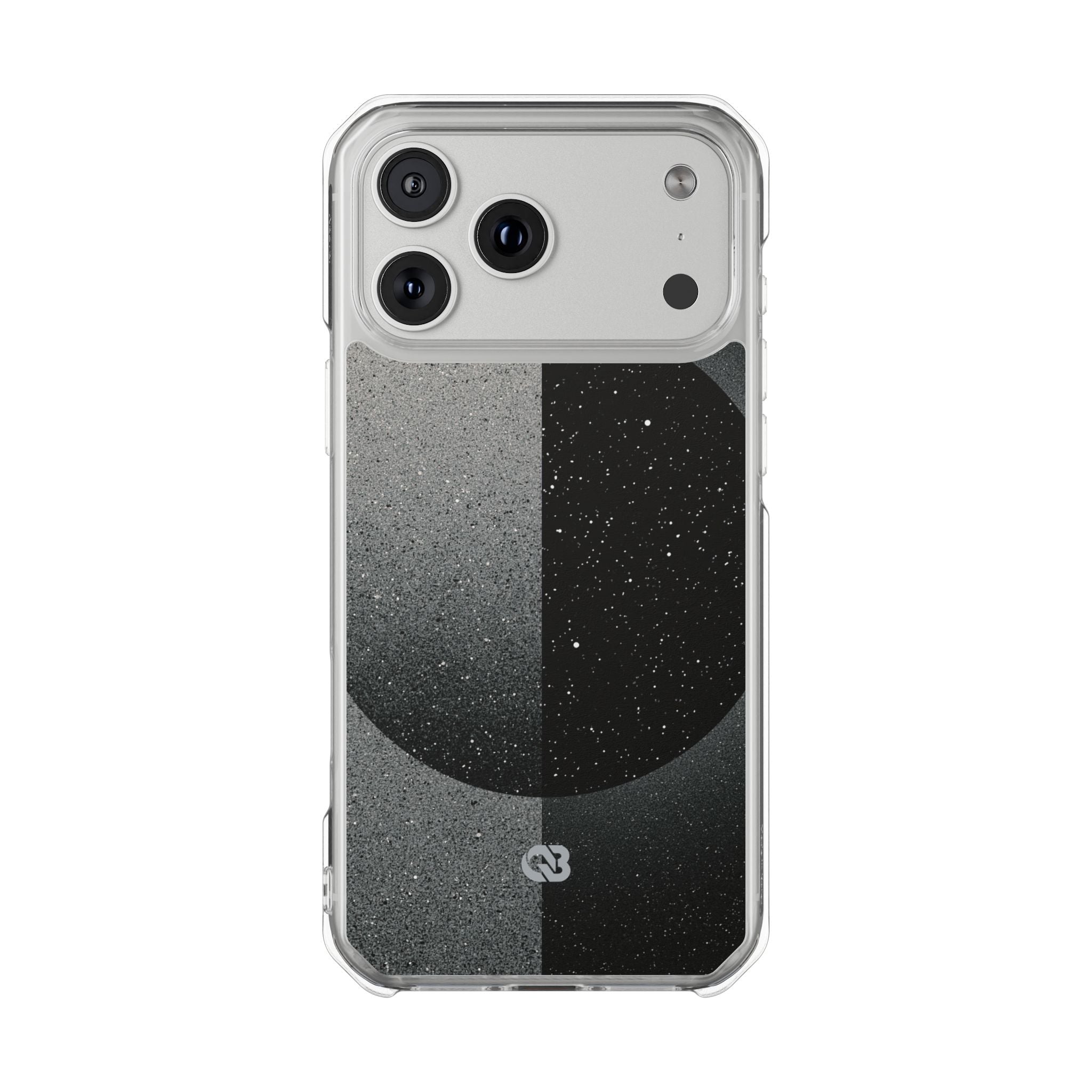 Black Impact MagSafe Phone Case for iPhone - Lunar Static Orbit