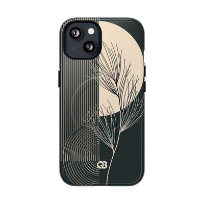 Botanical Crescent Linework · Tough 2.0 Magnetic Phone Case for iPhone · Green