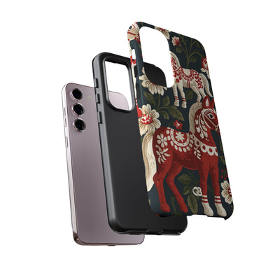 Nordic Dala Meadow · Tough Phone Case for Samsung · Red