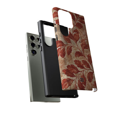 Terracotta Botanical Fresco · Tough Phone Case for Samsung · Red