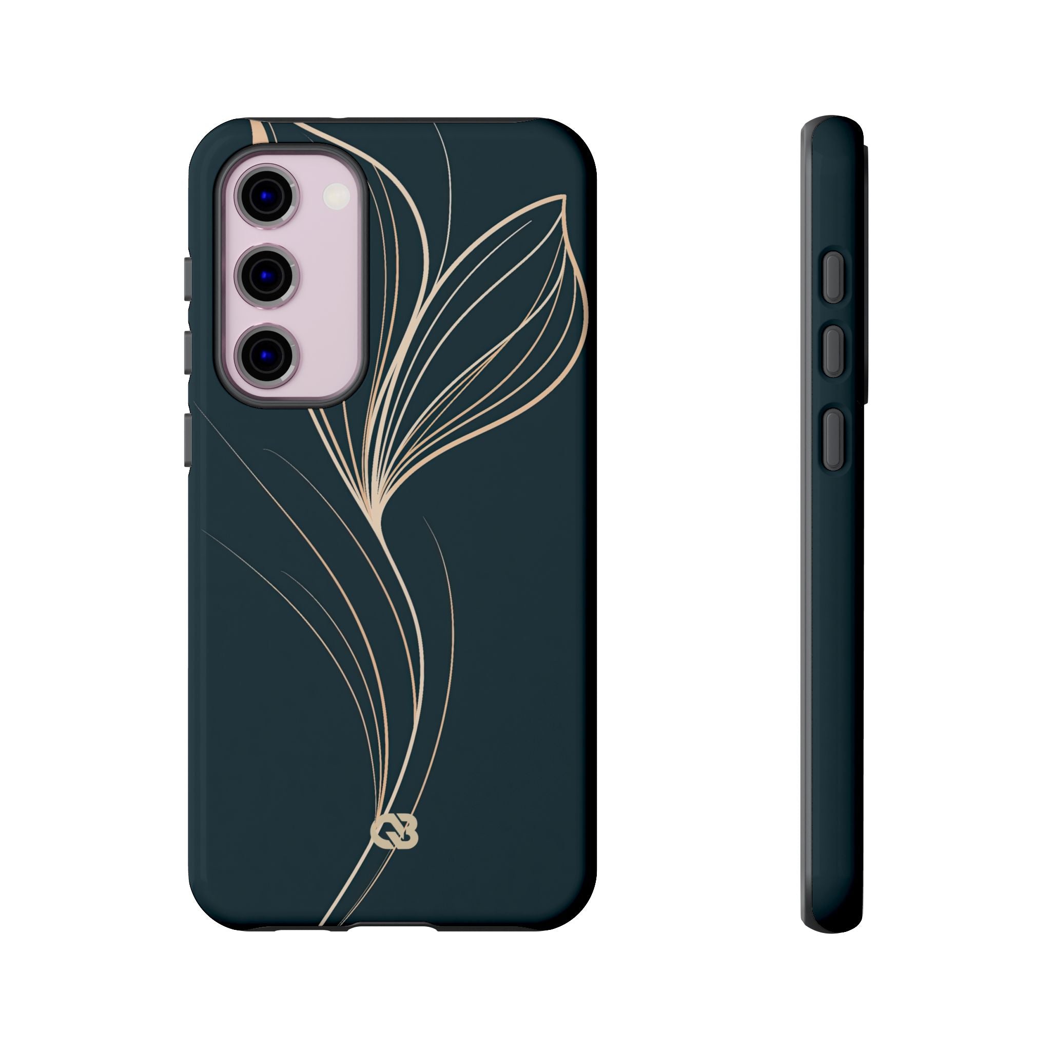 Teal Tough Phone Case for Samsung - Sandstone Silk Flora