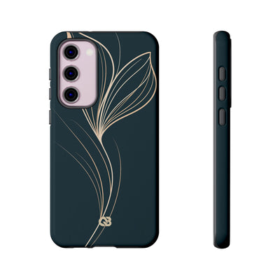 Teal Tough Phone Case for Samsung - Sandstone Silk Flora