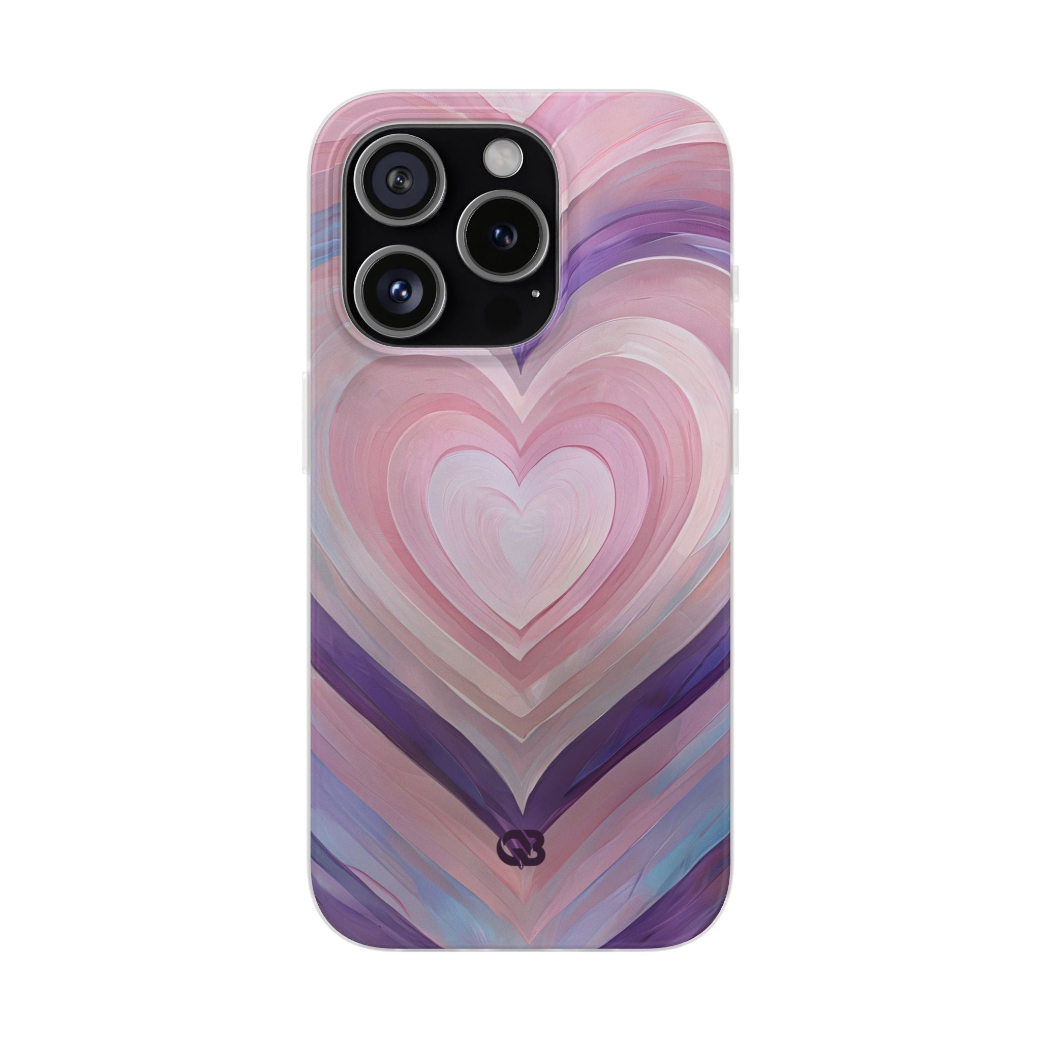 Lavender Pulse Hearts · Soft Mobilskal för iPhone