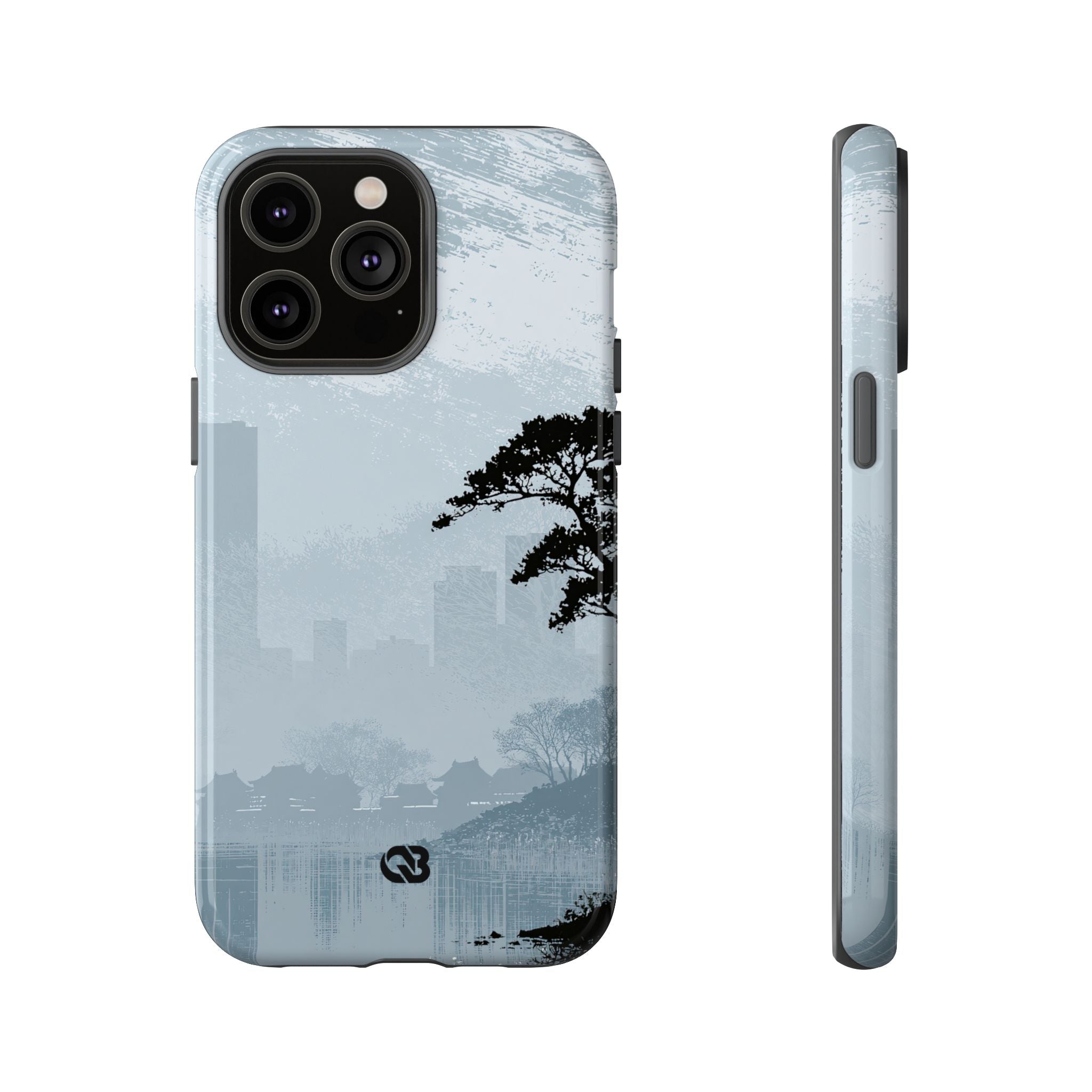 Grey Tough Phone Case for iPhone - Steel Slate Zen