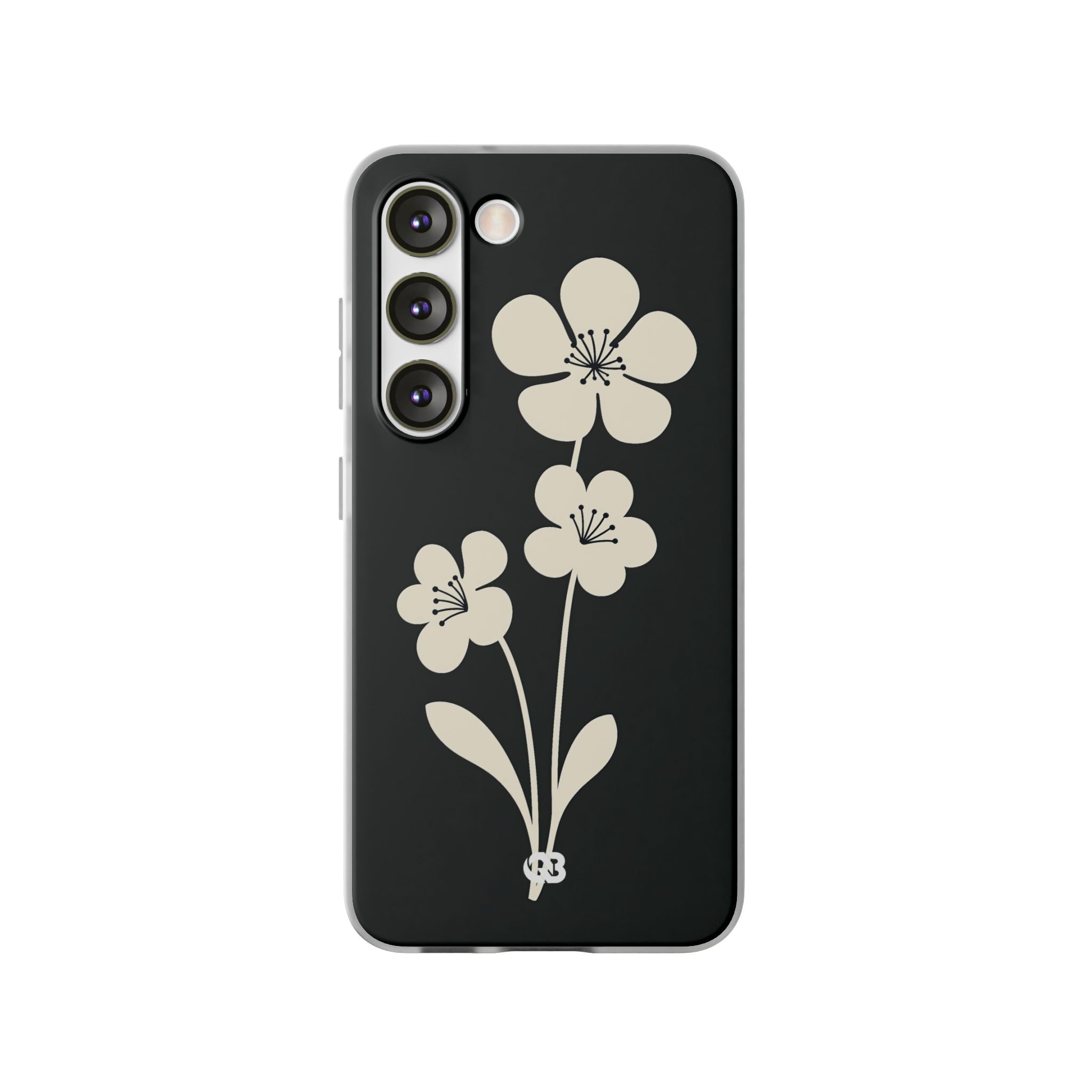 Black Lite Phone Case for Samsung - Obsidian Cream Bloom