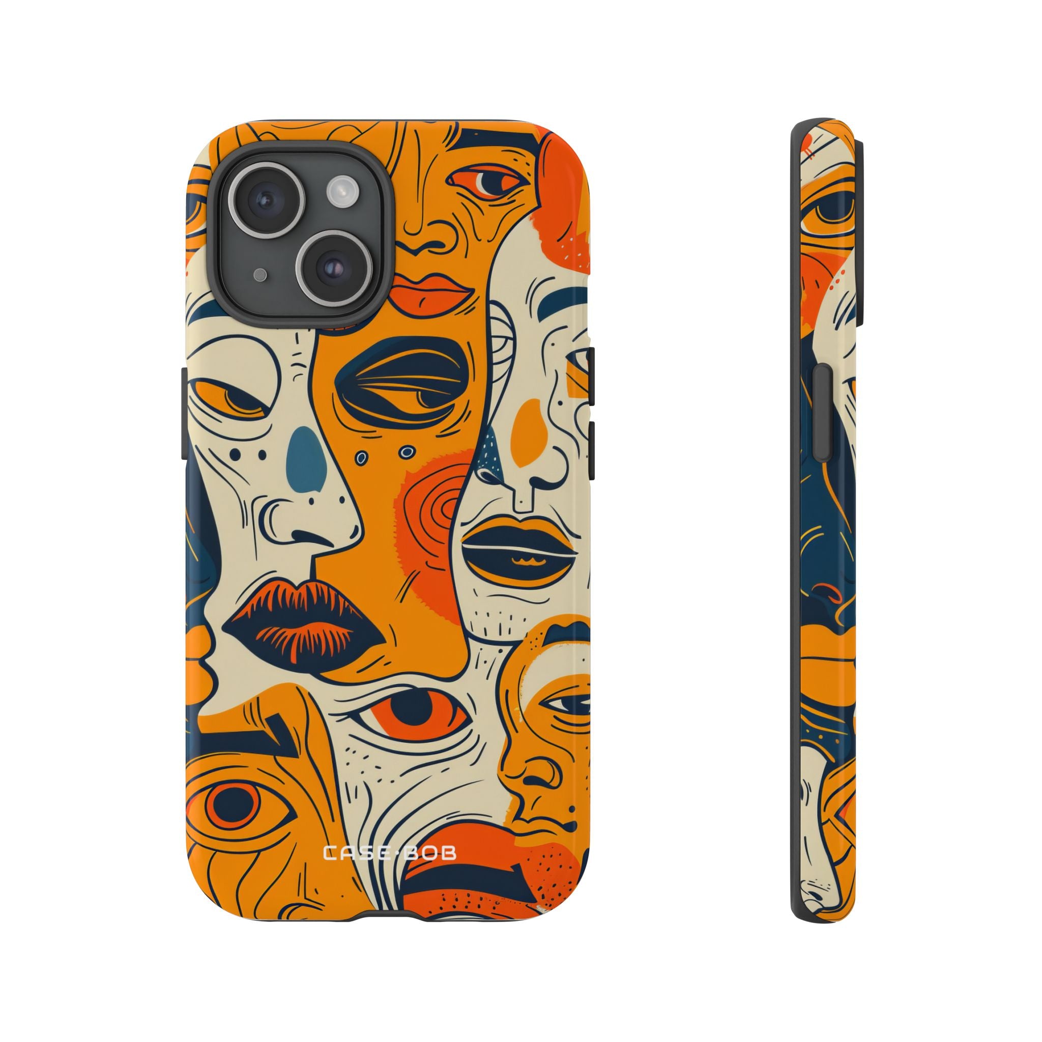 Tangled Faces Sunset iPhone 15 Case - Tough