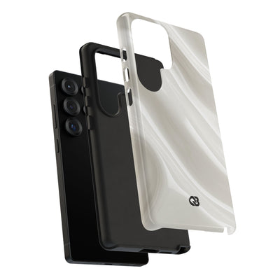 White Tough Phone Case for Samsung - Polished Ivory Wave