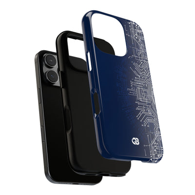 Blue Tough Phone Case for iPhone - Cobalt Circuit Logic