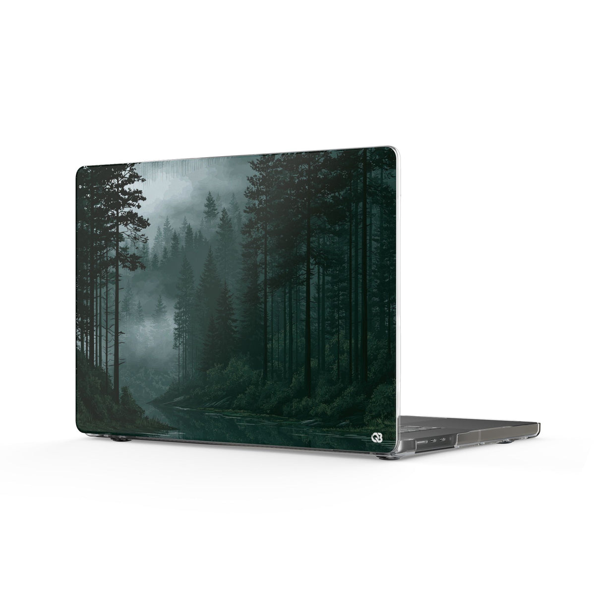 Misty Pine Reflections · Clear Hard Case for MacBook · Green