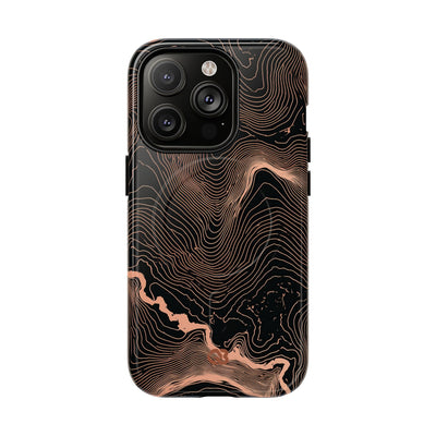 Orange Tough 2.0 Magsafe Phone Case for iPhone - Salmon Ridge Topo