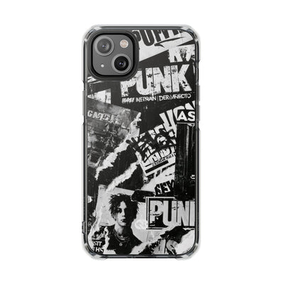 Underground Punk Collage · Clear Impact Magnetic Phone Case for iPhone · Black