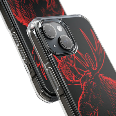 Nordic Elk · Clear Impact Magnetic Phone Case for iPhone · Black