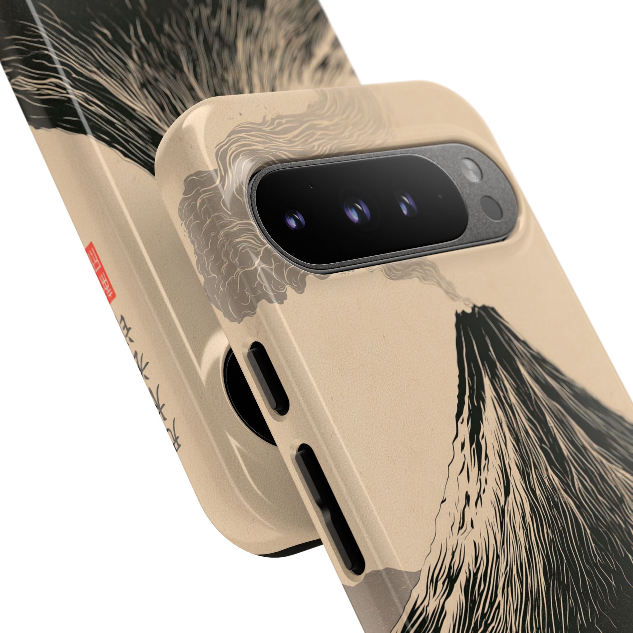 Beige Tough Phone Case for Google Pixel - Obsidian Ink Summit