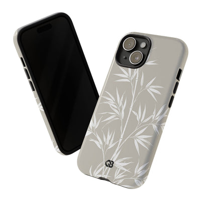 Beige Tough Phone Case for iPhone - Sandstone Bamboo Stalks
