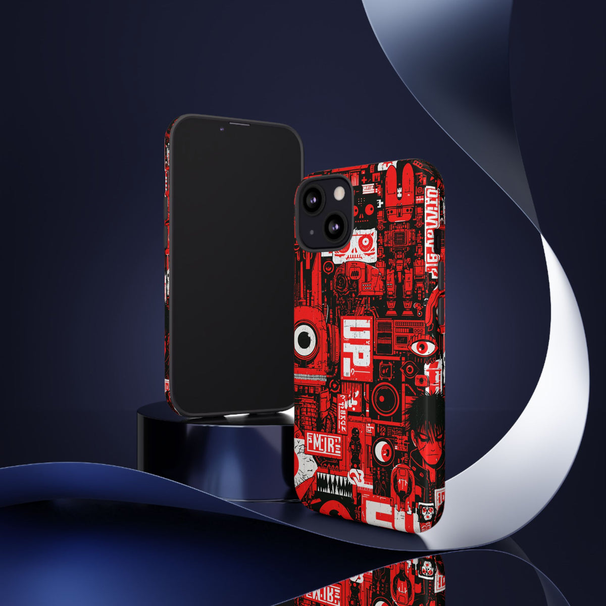 Neo Mecha Collage · Tough Phone Case for iPhone · Red