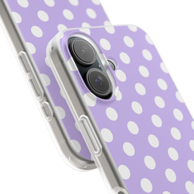 Lavender Polka Grid · Soft Phone Case for iPhone