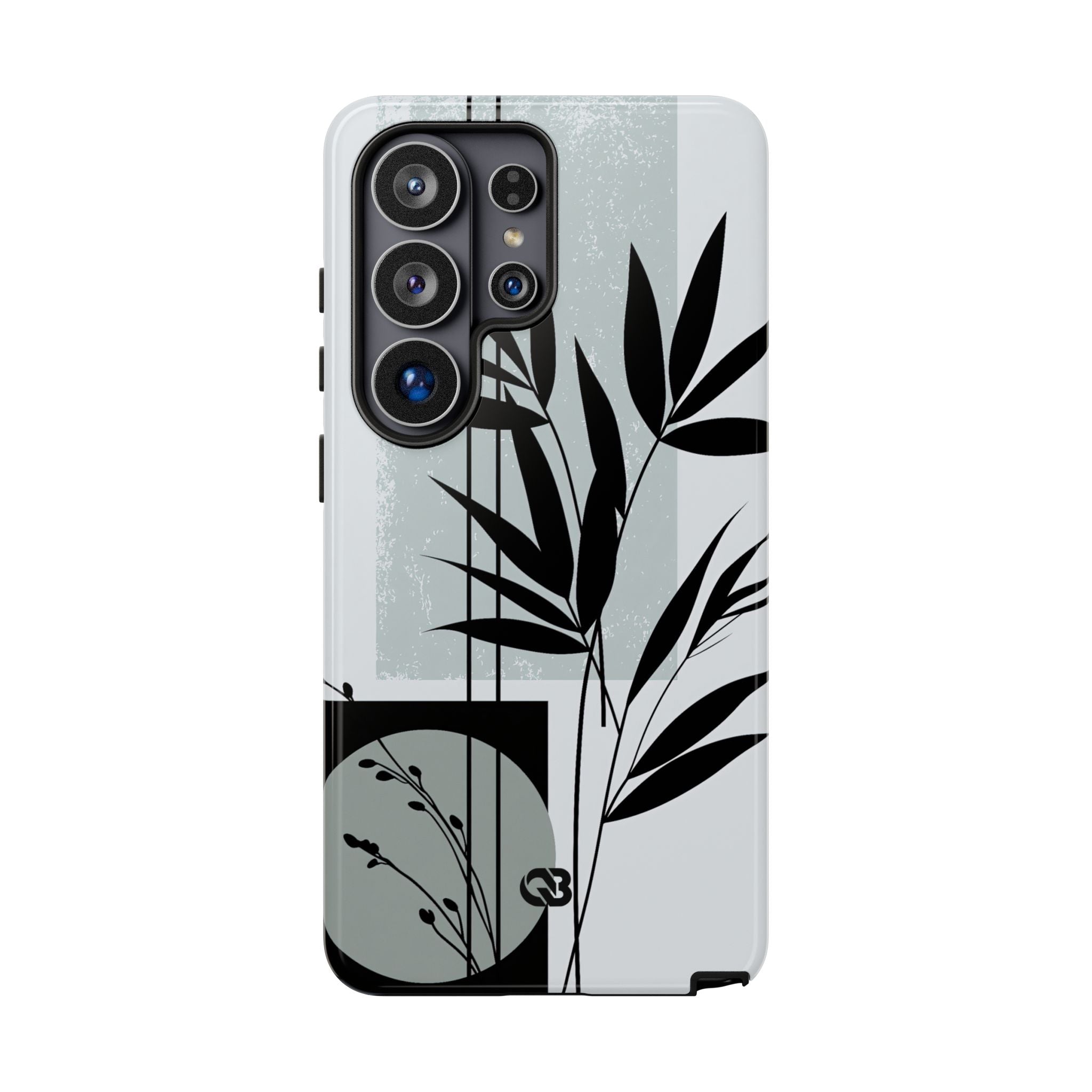 Grey Tough Phone Case for Samsung - Sage Bamboo Noir