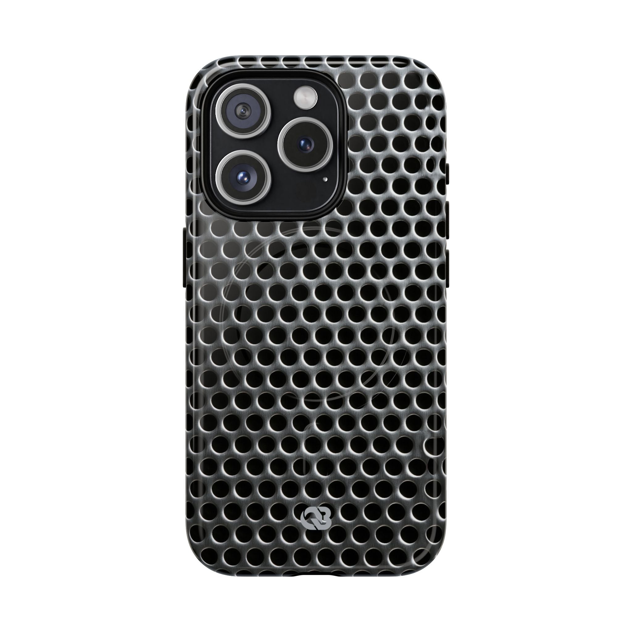 Silver Tough 2.0 Magsafe Phone Case for iPhone - Brutalist Steel Mesh