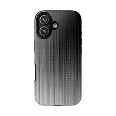 Grey Tough Phone Case for iPhone - Static Vertical Dither