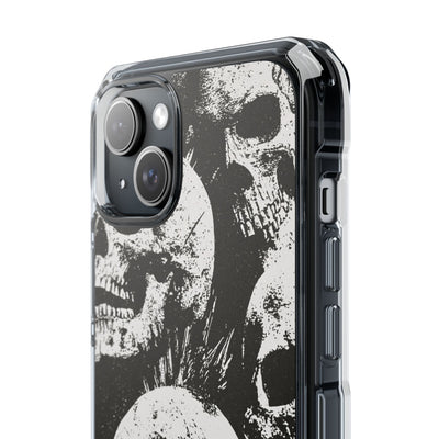 Punk Skull Riot · Clear Impact Magnetic Phone Case for iPhone · Black