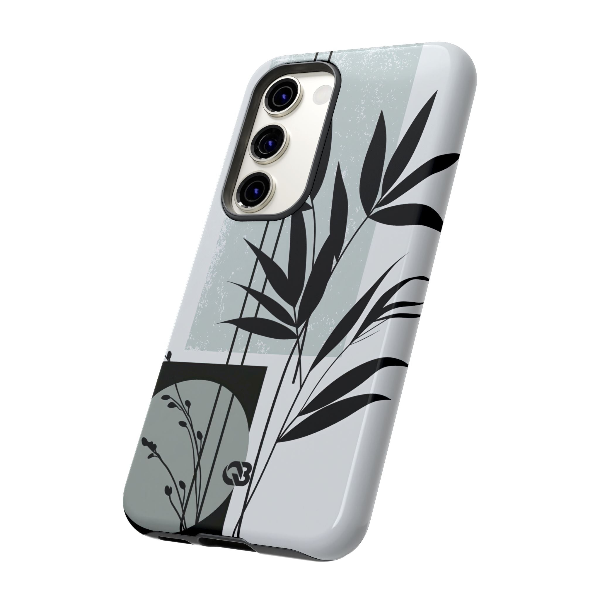 Grey Tough Phone Case for Samsung - Sage Bamboo Noir