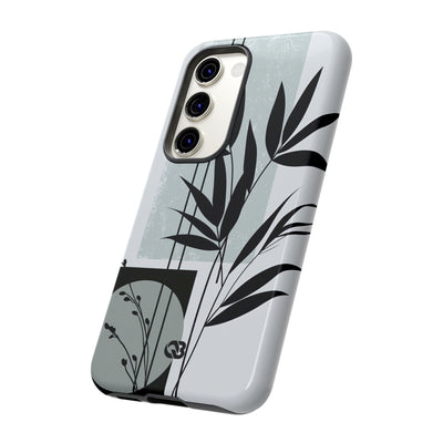 Grey Tough Phone Case for Samsung - Sage Bamboo Noir