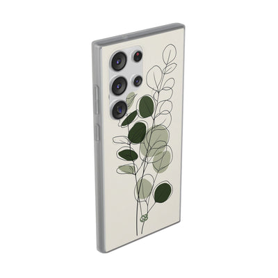 Green Lite Phone Case for Samsung - Muted Eucalyptus Sketch