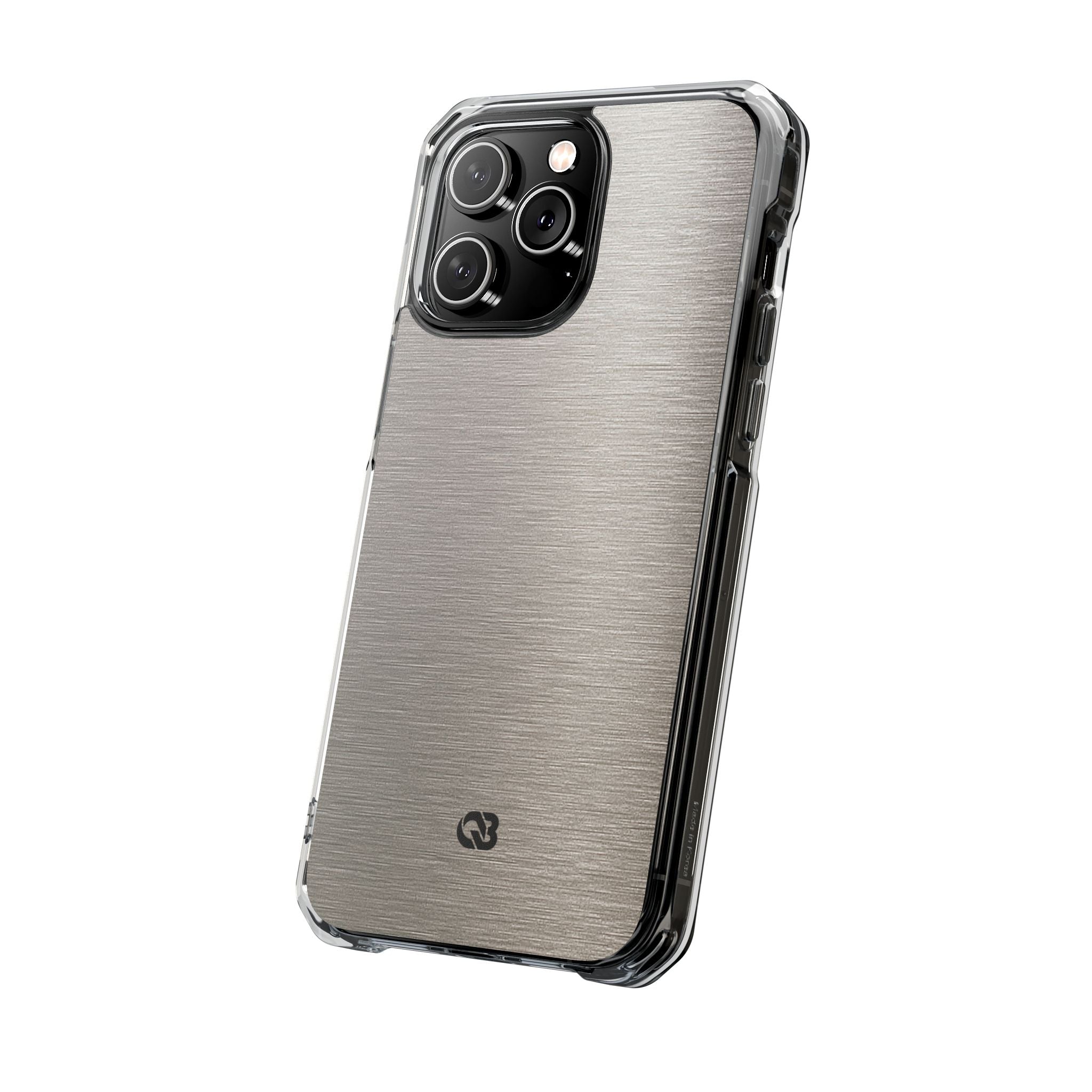 Grey Impact MagSafe Phone Case for iPhone - Brushed Nickel Linen