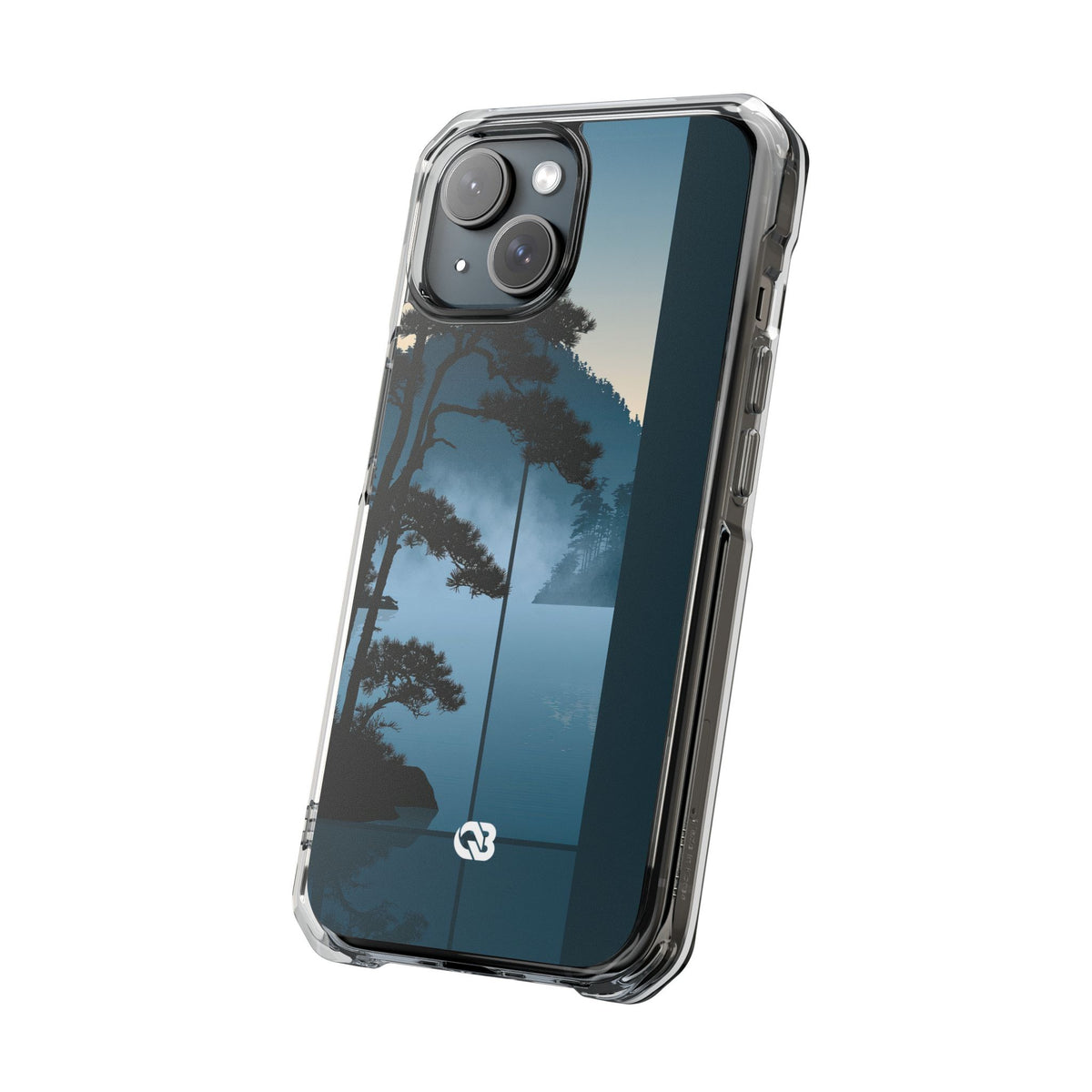 Misty Pine Horizon · Clear Impact Magnetic Phone Case for iPhone ·  Teal
