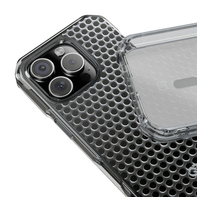 Silver Impact MagSafe Phone Case for iPhone - Brutalist Steel Mesh