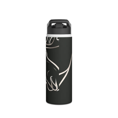 Nordic Moose Contour · Insulated Water Bottle · Black