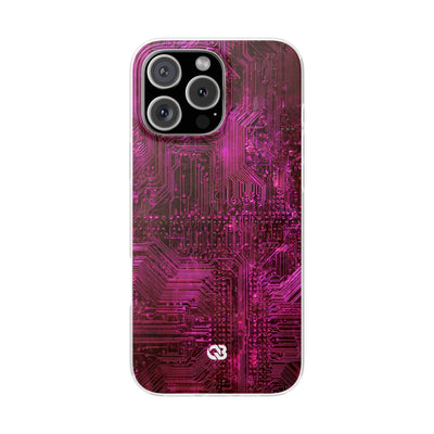 Magenta Circuit Trace · Lite Phone Case for iPhone ·  Pink