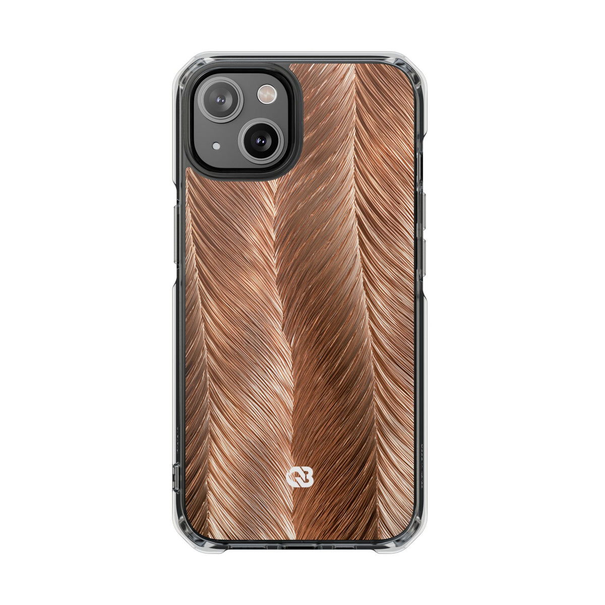Rose Gold Weave · Clear Impact Magnetic Phone Case for iPhone · Brown