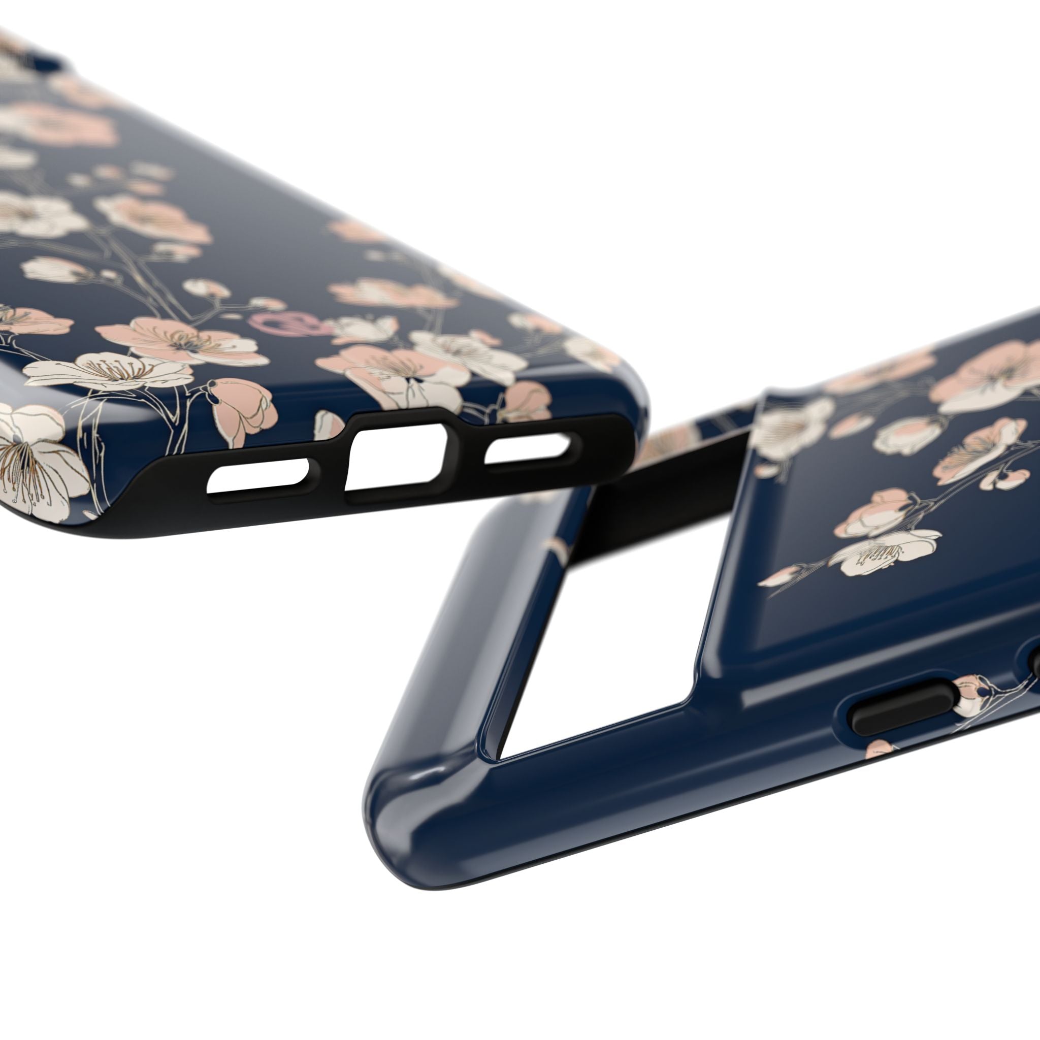 Blue Tough Phone Case for Google Pixel - Midnight Peach Sakura