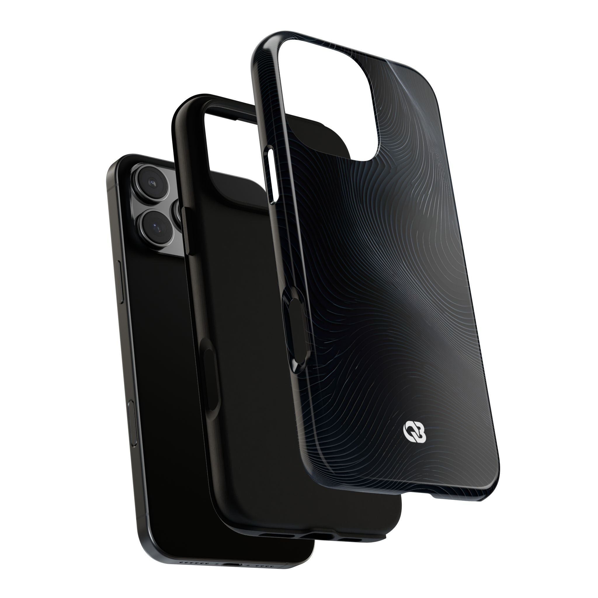 Black Tough Phone Case for iPhone - Obsidian Ridge Flux