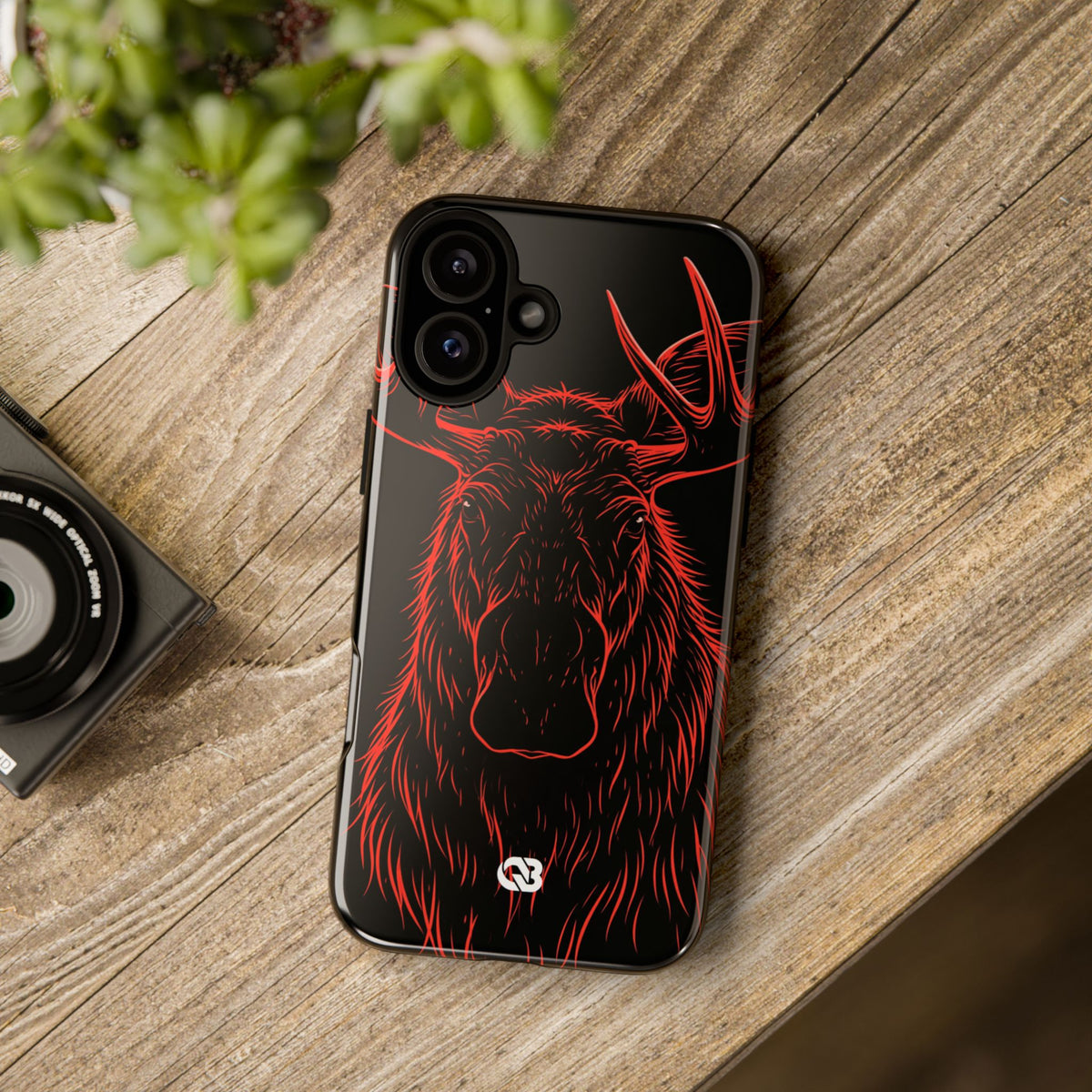 Crimson Horizon Moose · Tough Phone Case for iPhone · Black
