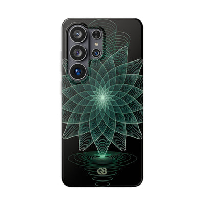 Green Lite Phone Case for Samsung - Cyan Signal Bloom