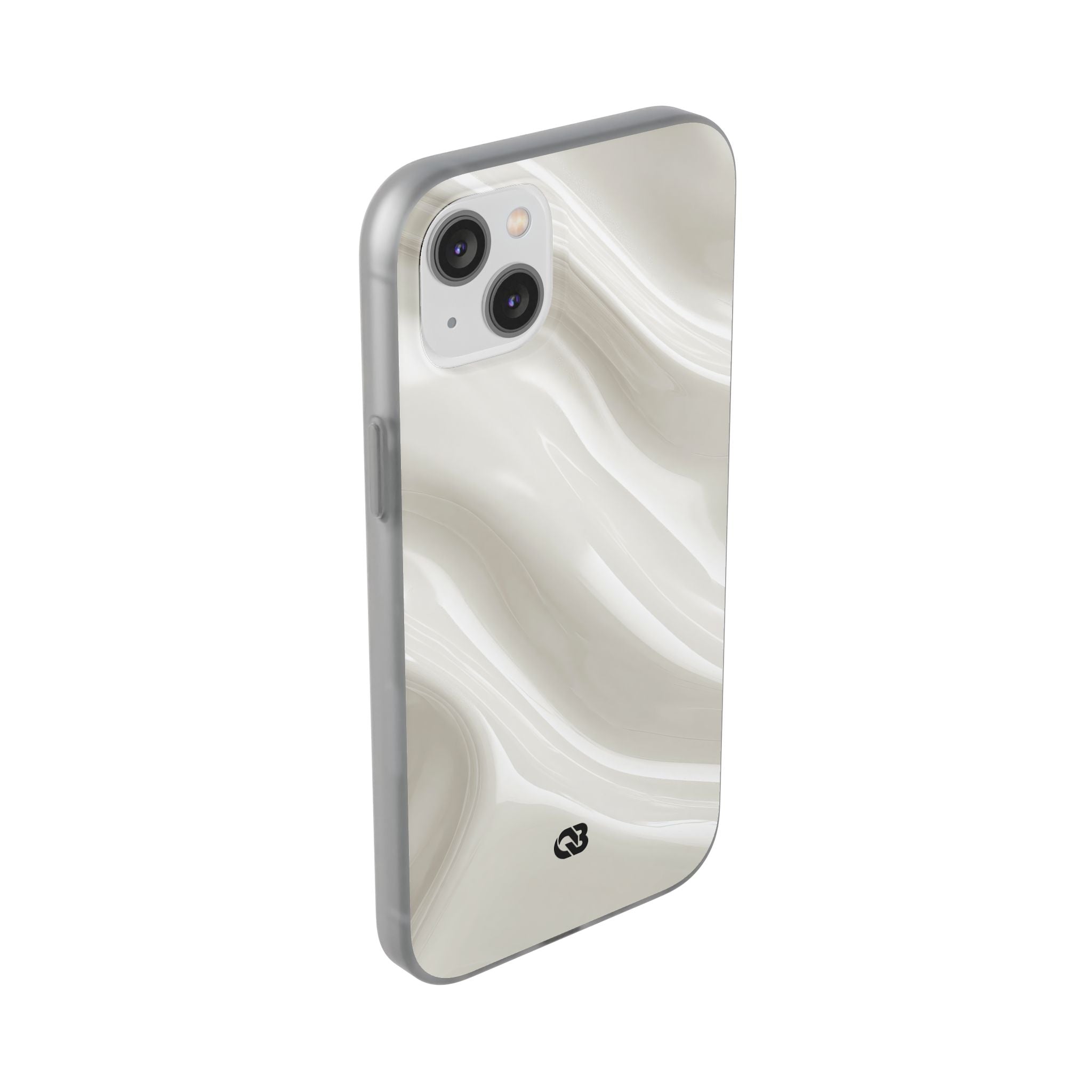 White Lite Phone Case for iPhone - Polished Ivory Wave