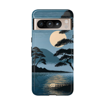 Blue Tough Phone Case for Google Pixel - Midnight Kyoto Pine