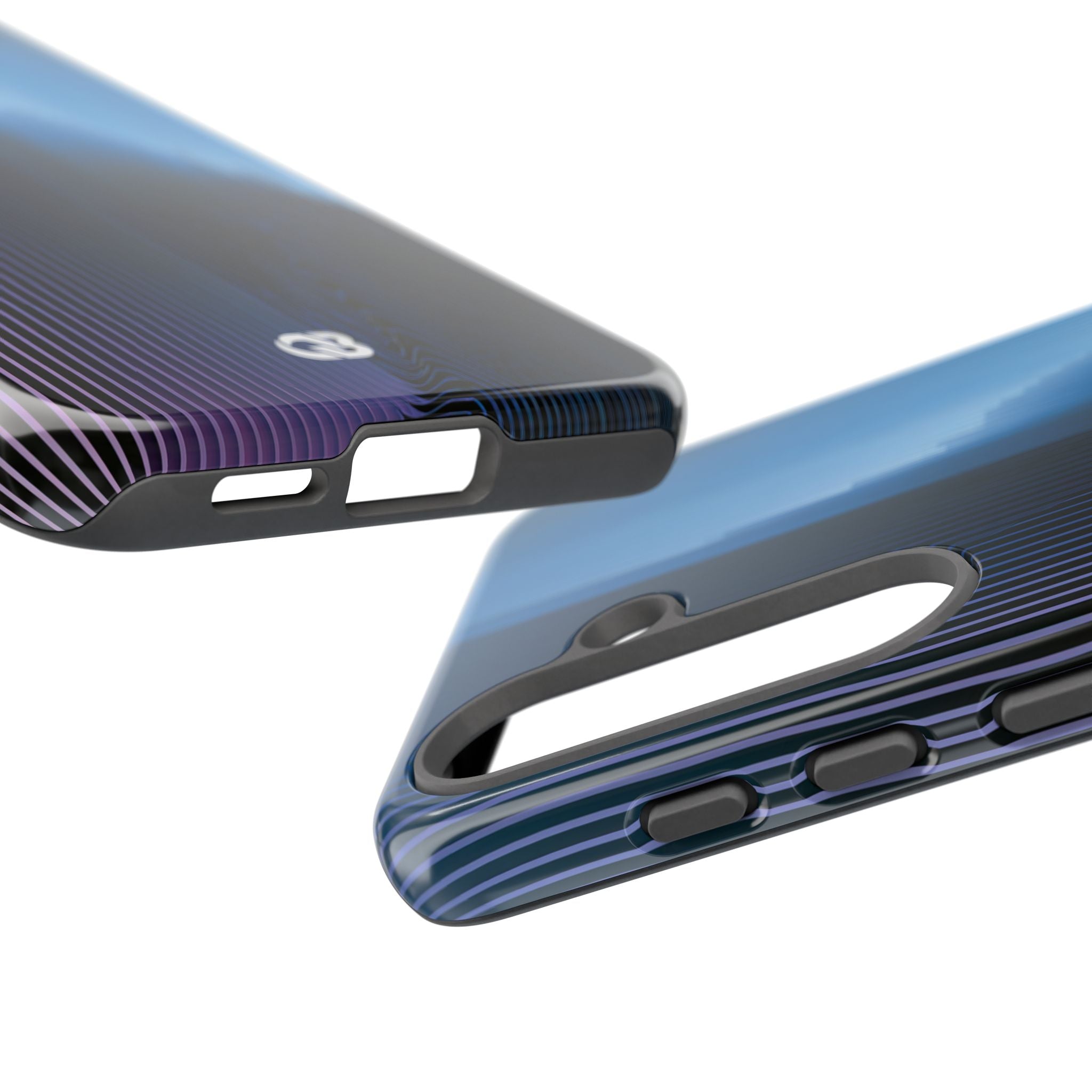 Blue Tough Phone Case for Samsung - Indigo Distortion Wave