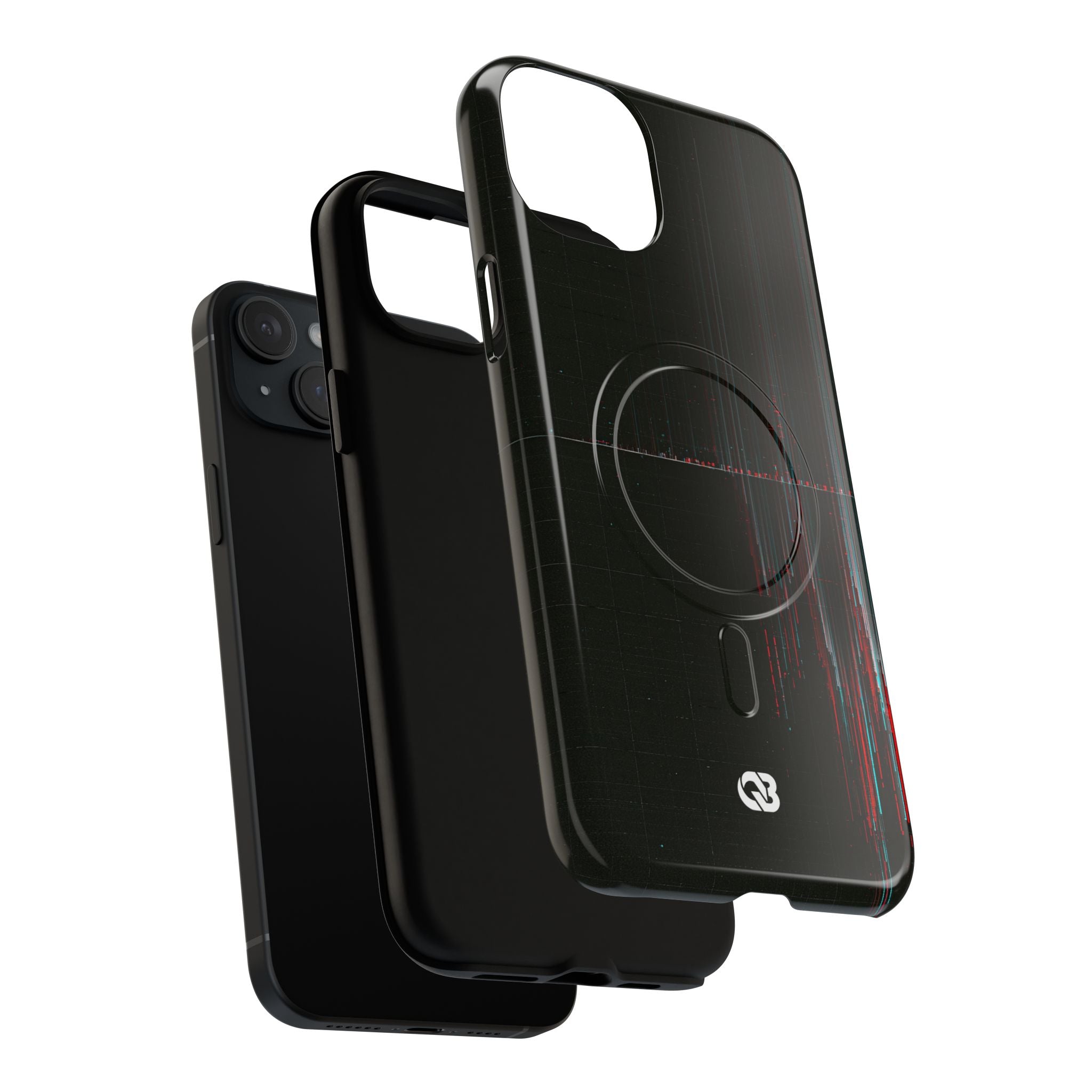 Black Tough 2.0 Magsafe Phone Case for iPhone - Corrupted Data Stream