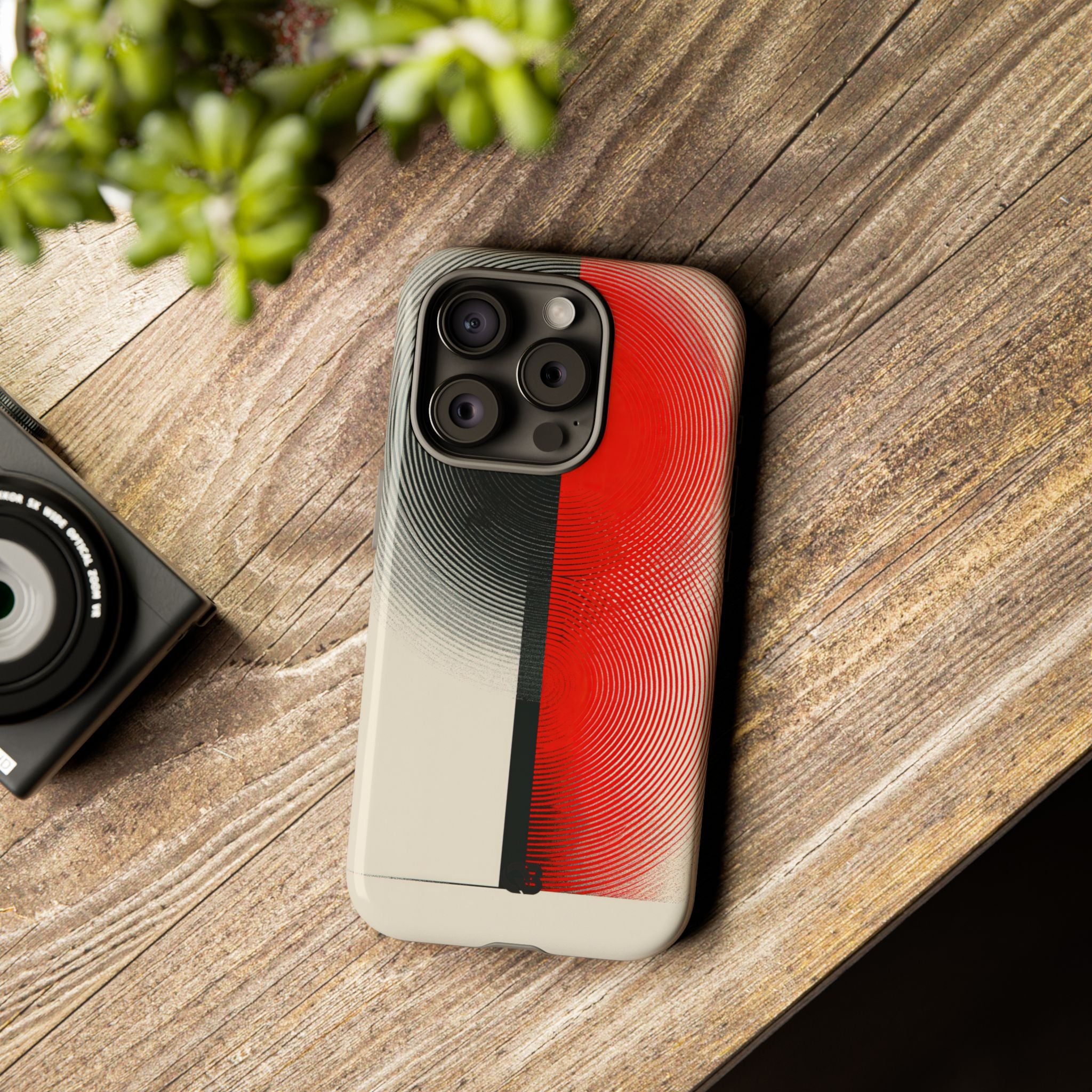 Red Tough Phone Case for iPhone - Split Signal Red