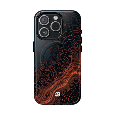 Black Tough 2.0 Magsafe Phone Case for iPhone - Volcanic Basalt Map
